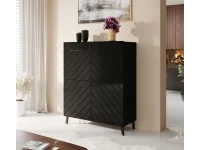 Chest of drawers ABETO mat black/ gloss black pilt 2