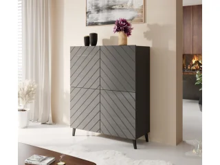 Chest of drawers ABETO mat graphite/ gloss graphite pilt