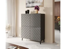  Chest of drawers ABETO mat graphite/ gloss graphite