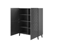 Chest of drawers ABETO mat graphite/ gloss graphite pilt 4