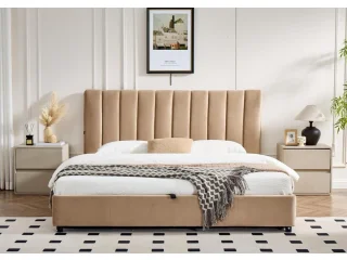 Кровать 160x200 MILANA с подъемным механизмом - Бежевая pilt