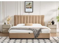 Кровать 160x200 MILANA с подъемным механизмом - Бежевая pilt 2