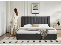 Кровать 160x200 MILANA с подъемным механизмом - Серая pilt 3