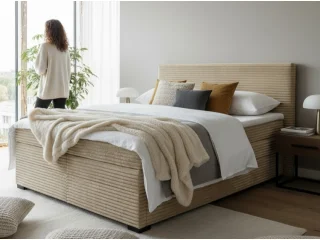 Континентальная кровать 160х200 CONTI - Tilia 03 кремовый pilt