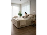 Континентальная кровать 160х200 CONTI - Tilia 03 кремовый pilt 4