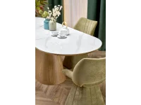 Стол раздвижной SIRIUS раскладной стол, белый мрамор / натуральный pilt 11