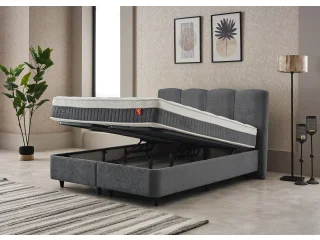 Континентальная кровать 140х200 ZEN серая pilt