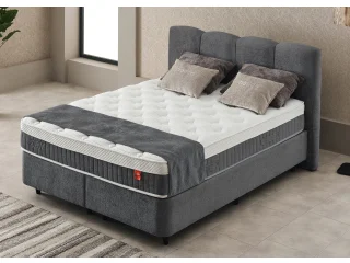 Континентальная кровать 160х200 ZEN серая pilt