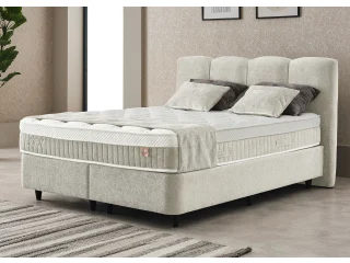 Континентальная кровать 180х200 ZEN светло-бежевая pilt
