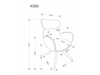 Стул K585 тёмный бежевый / светлый орех pilt 3