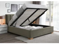 Кровать 140x200 HAZEL оливковая с подъемным механизмом pilt 4