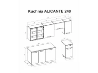 Köök ALICANTE 240 beež / tamm Cremona pilt 4