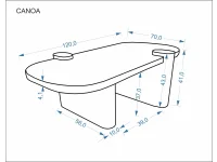 Журнальный стол CANOA c.table травертин / орех pilt 5