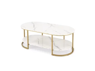 Журнальный стол KALUA c.table белый мрамор/золото pilt