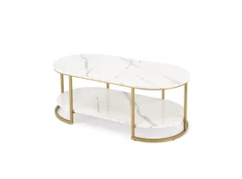 Журнальный стол KALUA c.table белый мрамор/золото