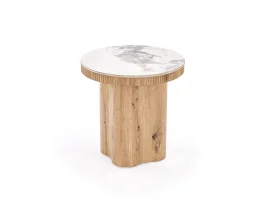 Журнальный стол MAGNUM S c.table белый мрамор / натуральный
