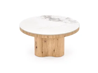 Журнальный стол MAGNUM c.table белый мрамор / натуральный pilt