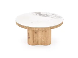 Журнальный стол MAGNUM c.table белый мрамор / натуральный