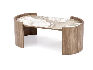 Журнальный стол NICOSIA c.table бежевый мрамор / орех pilt