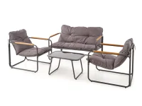 Aiamööbli komplekt HUDSON aiakomplekt (diivan, 2 tugitooli, kohvilaud), hall / pruun pilt 23