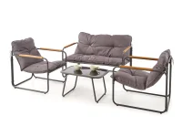Aiamööbli komplekt HUDSON aiakomplekt (diivan, 2 tugitooli, kohvilaud), hall / pruun pilt 2