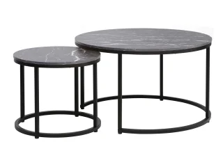 Diivanilaud Komplekt 2tk RIVER 80 must marmor/must pilt