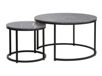 Diivanilaud Komplekt 2tk RIVER 80 must marmor/must pilt 2