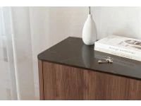 TV стол SOLANO 1 теплый орех / черный мрамор pilt 6
