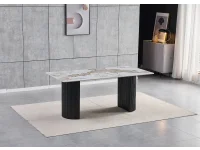 Söögilaud ARCHIE 180 Pandora pruun marmor / must pilt 3