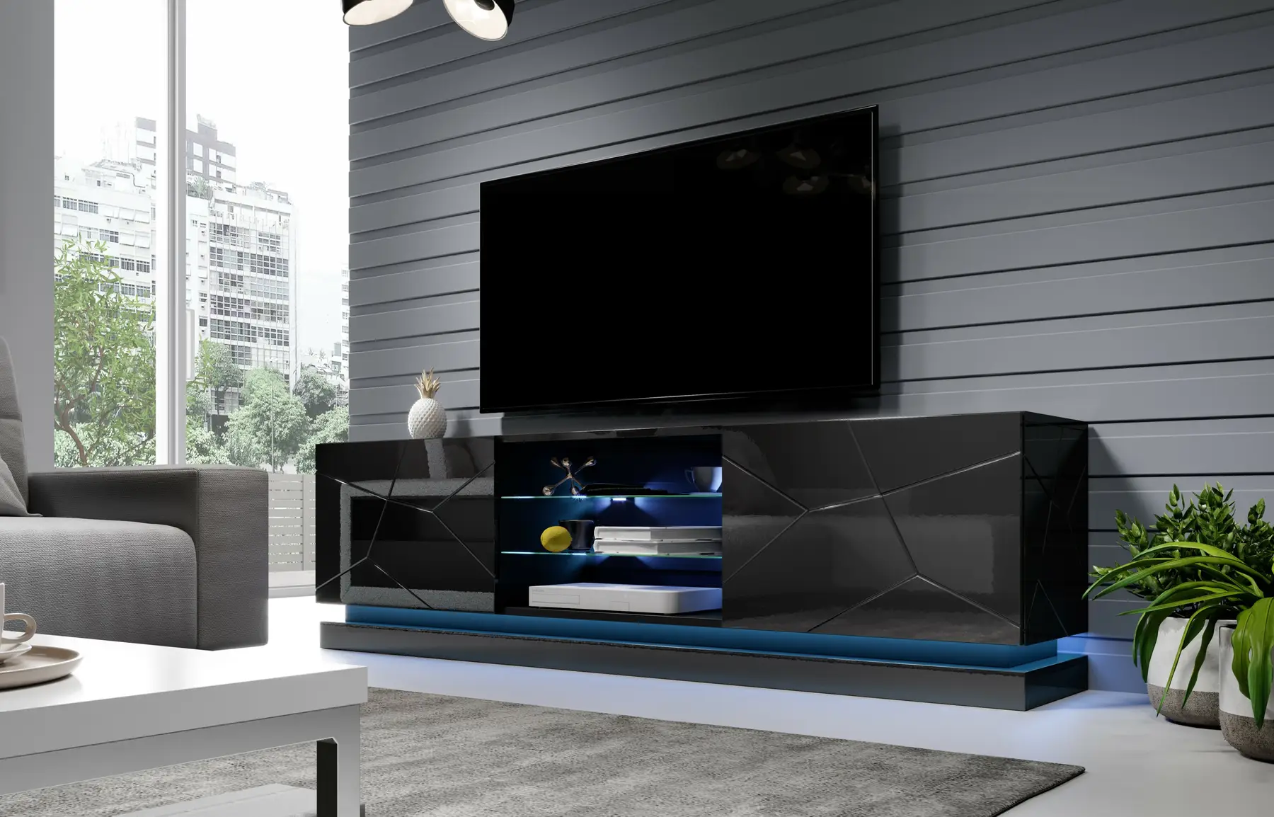 TV стол QIU 200 черный pilt 2