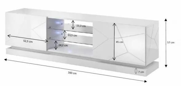 TV стол QIU 160 белый pilt 5
